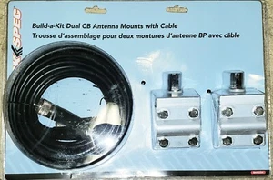 TruckSpec BAK2254 Build-a-Kit Dual CB Antenna Mount & 18' RG59A/U Cable System - Foto 1 di 2
