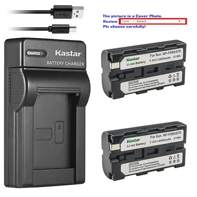 Kastar Battery Charger Sony DCR-VX2000 VX2001 VX2100 VX9000 DSC-CD250 CD400 D700