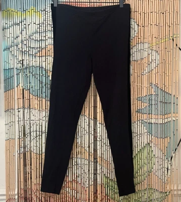 Legging VERA WANG Simplesmente Vera Veludo Smoking Listra Mistura de Algodão, Preta, Grande - Imagem 1 de 4