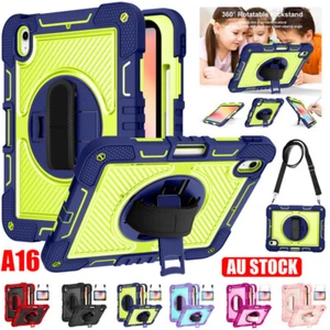 For iPad A16 11th Gen Case Kids Friendly Heavy Duty Shockproof Stand Strap Cover - Picture 1 of 72