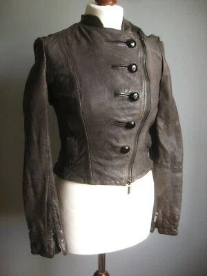 CHAQUETA DE CUERO KAREN MILLEN 6 motociclista militar corta envejecida caballería steampunk Foto 1 de 4