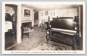 Longfellow's Wayside Inn The Lafayette Room RPPC South Sudbury, Mass Real Photo - Picture 1 of 2