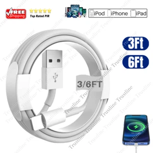 For Apple iPhone 14 13 12 11 8 6 5 SE Fast Charger Cable 3/6FT USB Charging Cord - Picture 1 of 14