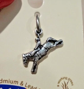 Charm 3D 15x9mm Bronc Reiter Rodeo Sterlingsilber - Bild 1 von 4