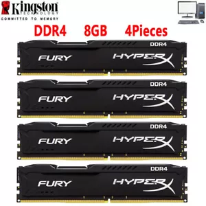 HyperX FURY DDR4 32GB 2400 PC4-19200 Desktop RAM Memory DIMM 288pin 1.2V 4X8GB - Picture 1 of 13