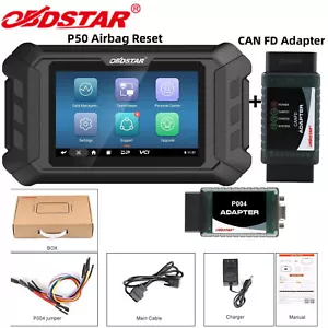 OBDSTAR P50 SRS Reset Covers 13900+ E-CU Part No ,94 Brands & + CAN FD Adapter - Picture 1 of 14