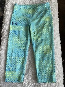 Under Armour girls sz. M sea green design crop sport legging pants. Great pair - Picture 1 of 7