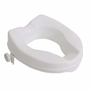 Asiento de inodoro ergonómico elevado de plástico blanco - 2 pulgadas de altura - Fácil instalación - Imagen 1 de 4