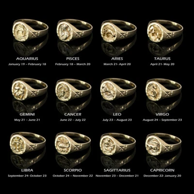 10K Yellow Gold Zodiac Sign Ladies Ring - Image 1 of 4