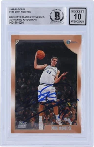 Dirk Nowitzki Dallas Mavericks Signed 1998-99 Topps BAS Fanatics 10 Rookie Card - Picture 1 of 2