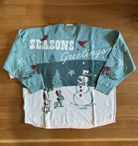 2022 Small Disney Mickey Seasons Greetings Spirit Jersey Sweater Christmas NWT - Picture 1 of 5