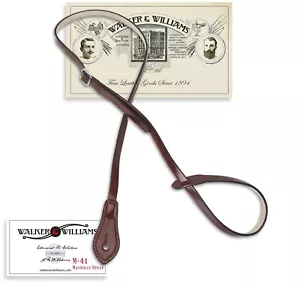 Walker & Williams M-41 Chestnut Brown Leather Mandolin Strap For A or F Types - Picture 1 of 8