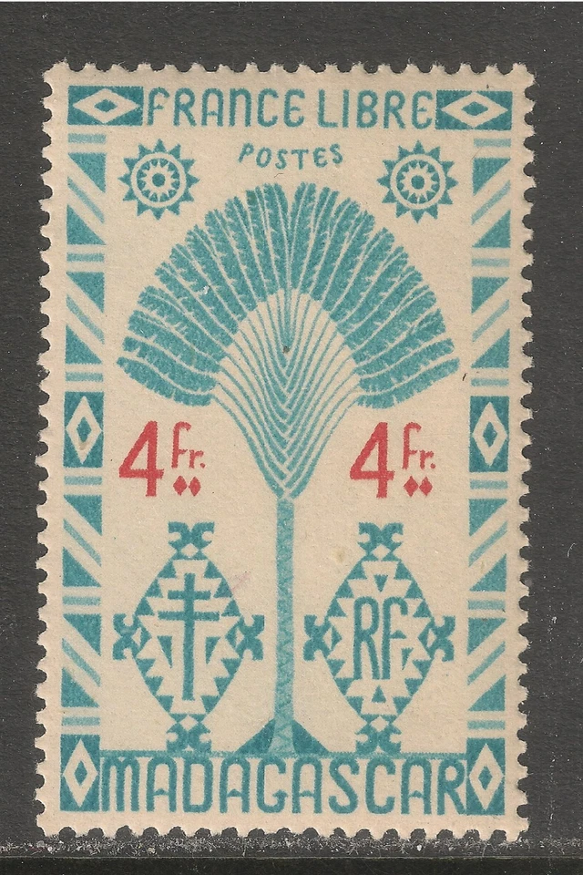 Madagascar (French) #251 (A16) VF MINT LH - 1943 4fr Traveler's Tree - Image 1 of 1