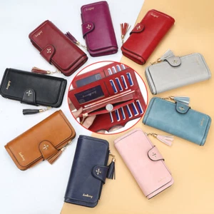 Large Capacity Womens Card Holder Wallet RFID Blocking Leather Clutch Handbag US - Picture 1 of 21