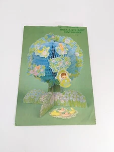Vintage Hallmark Honeycomb 11" Centerpiece Rock-A-Bye Baby Tree Cradle Shower - Picture 1 of 7