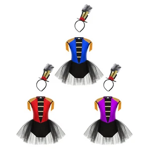Kids Girls Costume Set Cosplay Halloween Outfit Ringmaster Performance Circus - Picture 1 of 38