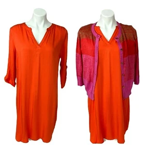 Worthington Dress Womens Medium Sweater Combo Orange Stripe Work Office Coastal - Imagen 1 de 13