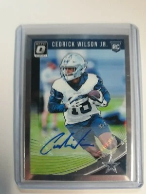 2018 Donruss Optic Rookies RC Auto Cedrick Wilson Jr #49/50 Cowboys & Dolphins  - Image 1 of 3