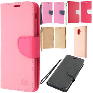 For Samsung A6 2018 Premium Leather 2 Tone Wallet Case Flip Cover Accessory