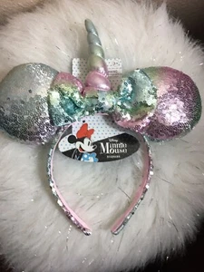New Disney Minnie Mouse Multicolor Sequin Headband ( Unicorn) - Picture 1 of 7