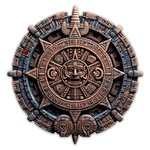 Maya Aztekischer Kalender Aufkleber Aufkleber - altes einheimisches Aufkleber Kalender Azteken Maya - Bild 1 von 3