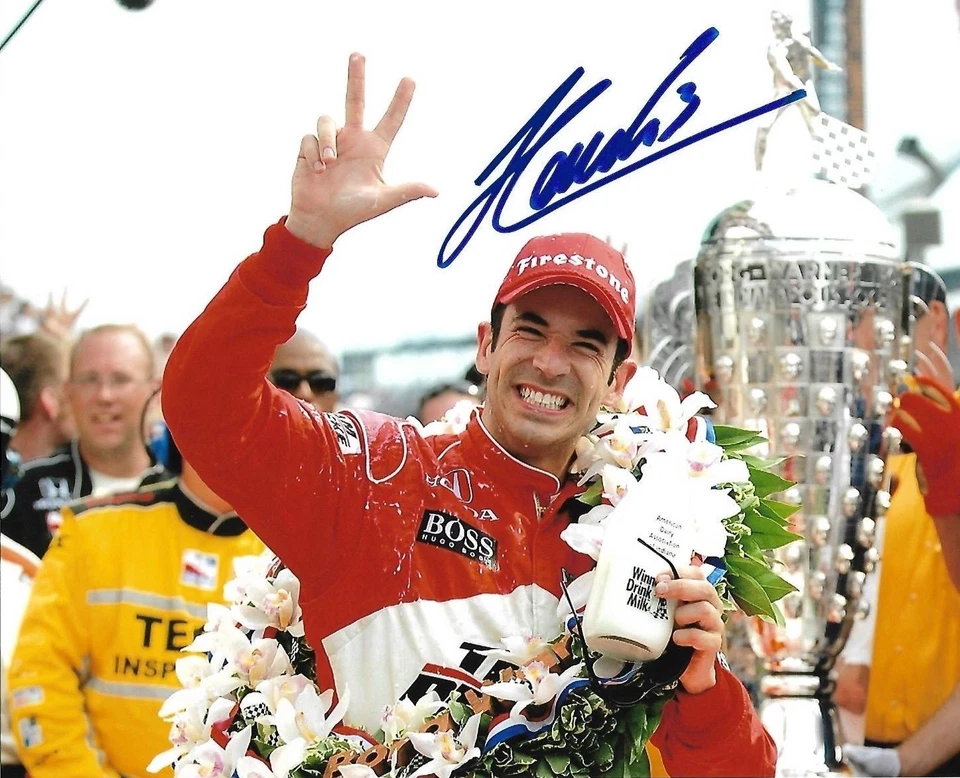 HELIO CASTRONEVES SIGNED 8X10 PHOTO INDY 500 3 TIME WINNER INDIANAPOLIS 2018 E - Image 1 of 1