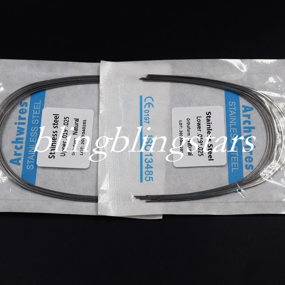 10 paquetes de cables de arco rectangulares de acero inoxidable para ortodoncia dental superior inferior Foto 1 de 4