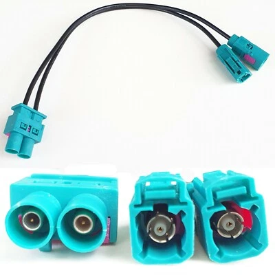 Antenna Adapter Fakra Socket 2x Fakra Plug for Audi VW Radio Double - Image 1 of 4