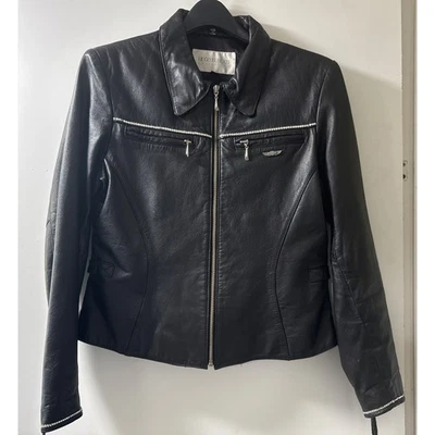 MOTORCYCLE LEATHER JACKET , HUGO BUSCATI  COLLECTION  WOMEN'S SMALL SIZE (S) - Image 1 of 4
