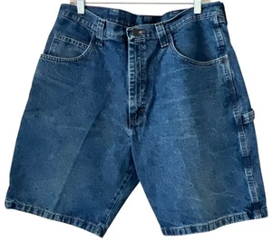 Wrangler Shorts Mens 36 Blue Denim Jean Baggy Carpenter Y2K Hip Hop Skater 36x10 - Picture 1 of 12