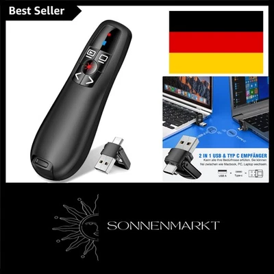 Presenter USB C, 2.4 GHz Wireless Powerpoint Fernbedienung via USB A & USB C ... - Bild 1 von 2