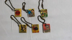 BATMAN =  6 Different Original 1966 Flicker Flasher Gumball Key Chains Vari-Vue  - Picture 1 of 4