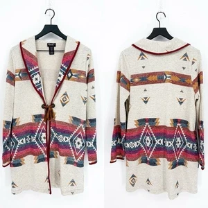 NWT Wrangler Retro Women's Medium Southwestern Aztec Longline Cardigan - Picture 1 of 11