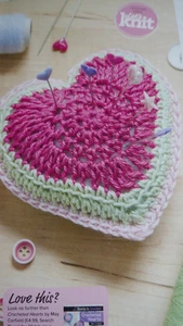 Pattern To Crochet Lovely Heart Pin Cushion In 4Ply Cotton - Picture 1 of 1