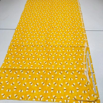 vintage quilting fabric traditions yellow bees charms cotton 45x90 2.5 yard - Image 1 of 4