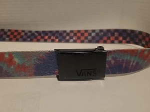 Vans Checkerboard Cinturón Tye Dye Informal Skateboarding Hombres Talla Ajustable - Imagen 1 de 2