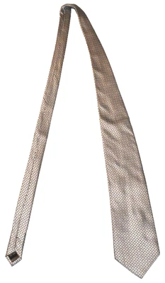 VTG Necktie Calvin Klein Silver Geometric Polka Dot 100% Pure Silk Tie 58" - Image 1 of 4