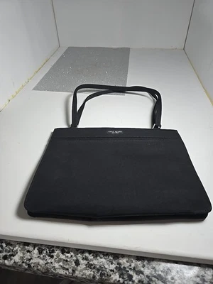 Vintage Kate Spade 90s Sam Black Nylon Box Black Shoulder Bag Purse Zebra Lined - Image 1 of 4