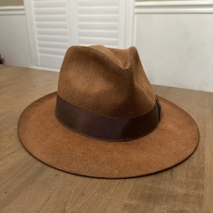 Indiana Jones Hat Cowboy Fitted Mens XL Wool Fedora Adventure Movie Cosplay - Picture 1 of 12