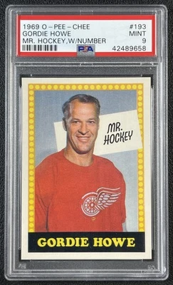 GORDIE HOWE PSA 9 1969 O-PEE-CHEE OPC #193 WITH NUMBER SP VARIATION MR. HOCKEY - Image 1 of 2