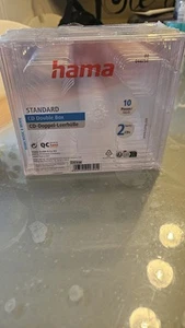 Hama CD-Doppel-Leerhüllen Jewelcase Hülle Box 10er-Pack Aufbewahrung Transparent - Bild 1 von 1