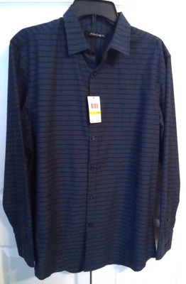 A(X)IST Blue/Dk.Blue Striped Men's Shirt, Size Med., New - Image 1 of 3