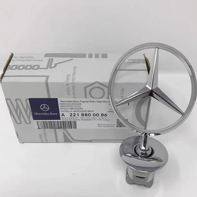 Fit For Mercedes/Benz C E S AMG Front Hood Ornament Mounted Star Sliver Emblem Foto 1 de 4
