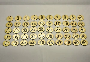 50x3cm Laser Engraved Number Discs, Table, Tags, Locker, Pub, Restaurant, Clubs - Picture 1 of 6