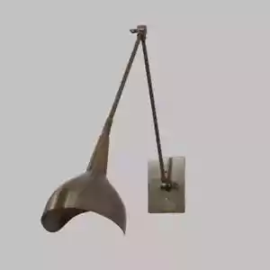 One Light Articulated Sconce Mid-Century Modern Stilnovo Style Brass Wall Lamp - Picture 1 of 5