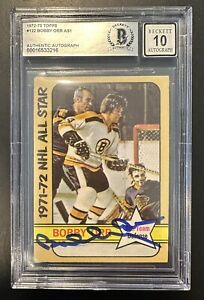 Bobby Orr Signed 1972-73 Topps All Star BGS Authentic 10 Auto Grade #122 Bruins