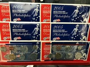 LOT of 6 Sets 2005 U.S. Uncirculated Sets P and D - Picture 1 of 1