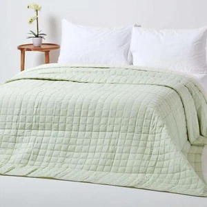 Cotton Quilted Reversible Bedspreads Throw Brown Black Pink Purple Red Sage Teal - Picture 1 of 36