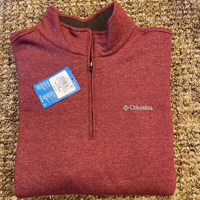 Suéter Pullover Columbia Para Hombres Great Hart Mountain III 1/2 Cremallera Carmesí Talla L Foto 1 de 4