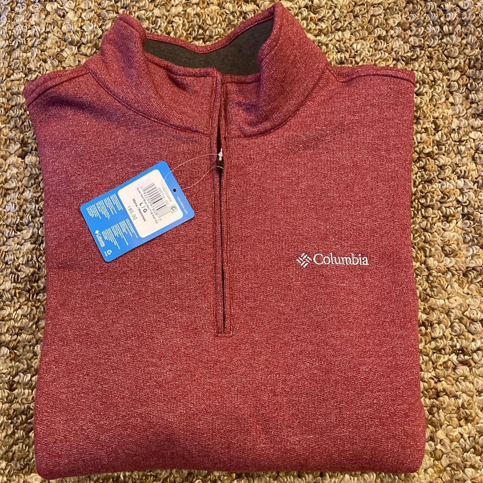 Suéter Pullover Columbia Para Hombres Great Hart Mountain III 1/2 Cremallera Carmesí Talla L Foto 1 de 4